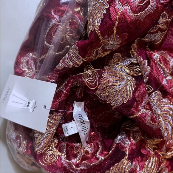 Maniju Lulus Large Winter Gown Bridesmaid Maid of Honor Prom Wedding Guest Dress - Picture 8 of 9